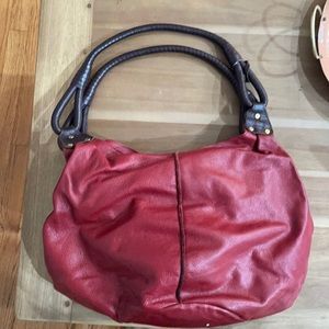 Red leather (real leather) handbag from Anthropologie